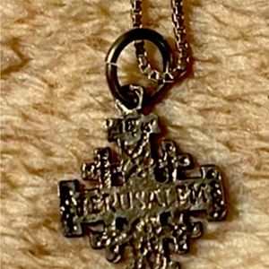 Jerusalem silver pendant 16” necklace